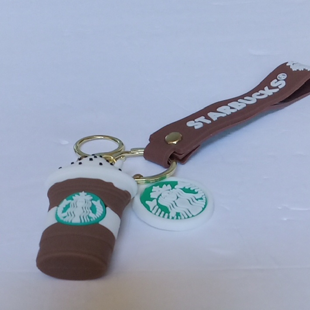 Brown & White  Keychain or Bag Charm Wrislet